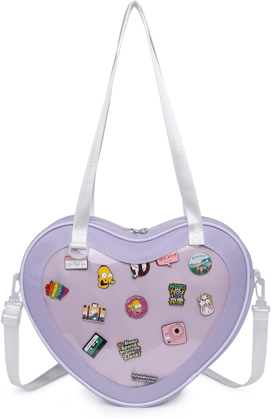 Ita Bag Crossbody Heart Shaped Purse for Anime Pins Display