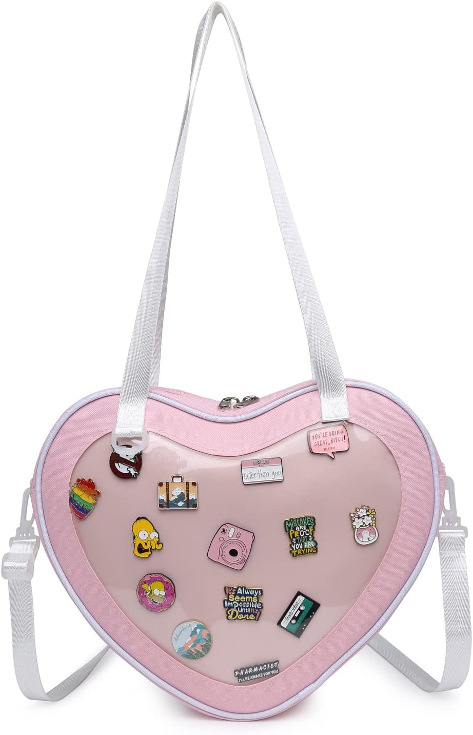 Ita Bag Crossbody Heart Shaped Purse for Anime Pins Display