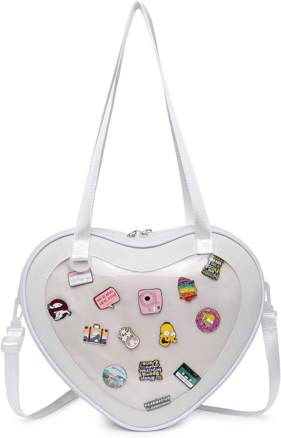 Ita Bag Crossbody Heart Shaped Purse for Anime Pins Display