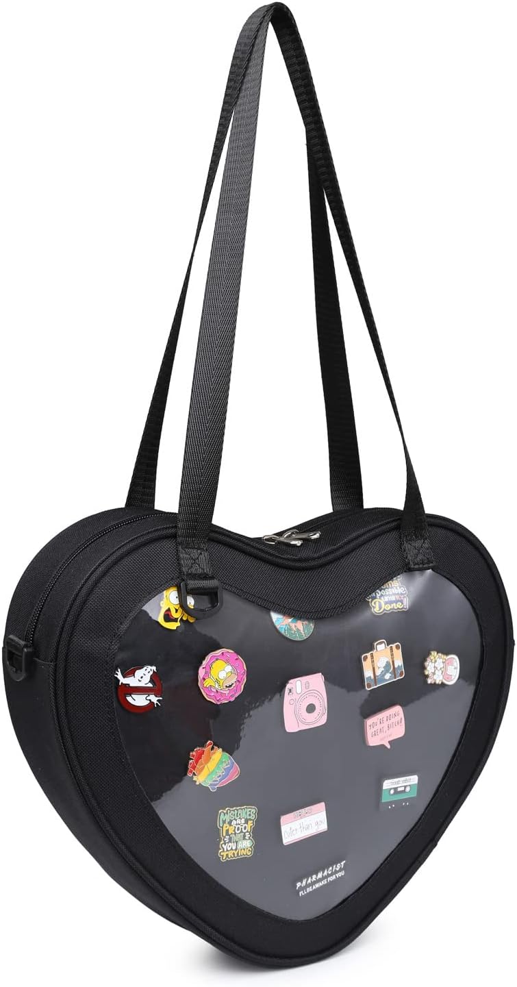 Ita Bag Crossbody Heart Shaped Purse for Anime Pins Display