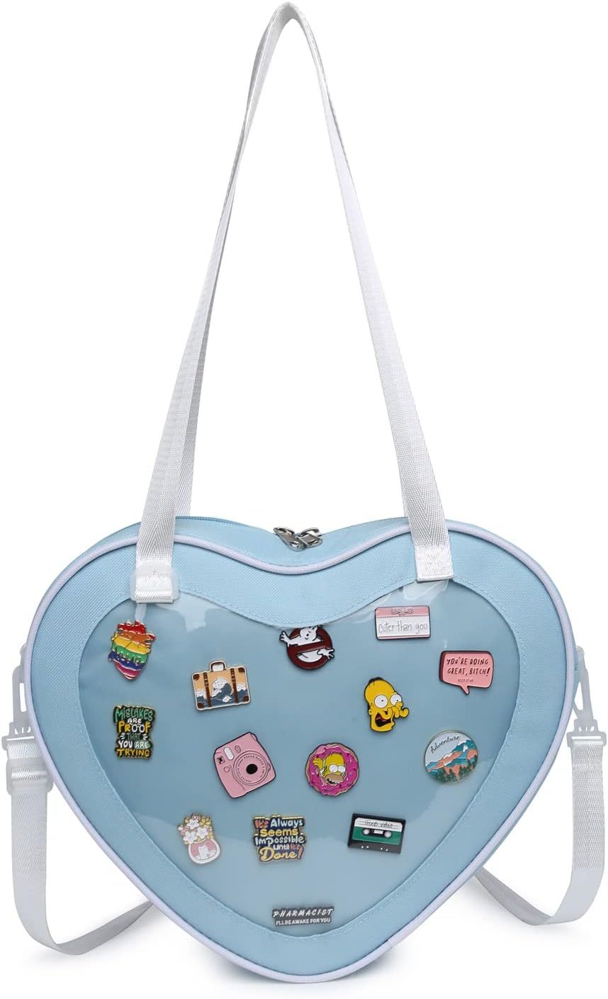 Ita Bag Crossbody Heart Shaped Purse for Anime Pins Display