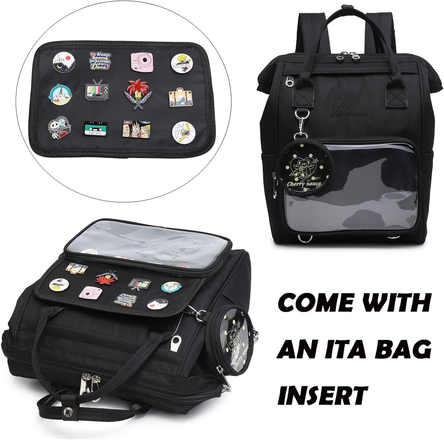 Ita Bag Pin Kawaii Cute Display Backpack for School with Insert